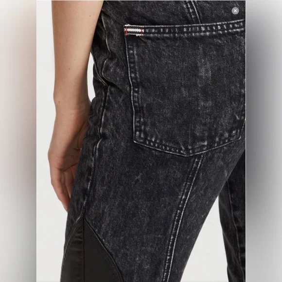 Alice + Olívia Jenny Vegan Leather Combo Jeans size 26 NWT (W629) - Picture 14 of 16